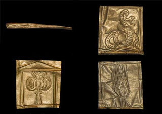 Gold panels found in the coffin.